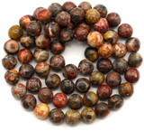 Approx. 14.5" Strand 6mm Leopard Skin Jasper Semi-Round Beads