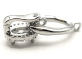 Approx. 25x9mm Brass & Cubic Zirconia Fold-Over Clasp, Silver