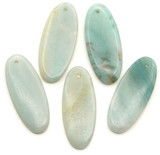 1pc Approx. 40x17mm Amazonite Oval Pendant (See Photos for Variation)