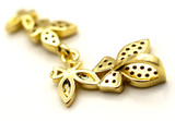 Approx. 33x16mm Brass & Rhinestone Cascading Butterfly Pendant, Gold