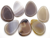 1pc Approx. 60x40mm Gray-Brown Agate Slab Pendant (See Photos for Variation)