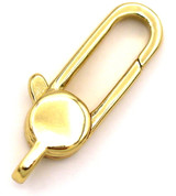18x7mm 18k Gold-Plated Brass Paperclip-Style Lobster Claw Clasp