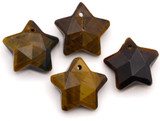 1pc Approx. 20mm Tigereye Faceted Star Pendant