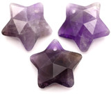1pc Approx. 20mm Amethyst Faceted Star Pendant