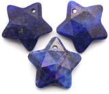 1pc Approx. 20mm Lapis Lazuli (Dyed) Faceted Star Pendant