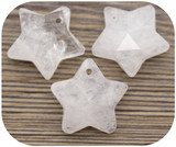 1pc Approx. 20mm Quartz Crystal Faceted Star Pendant