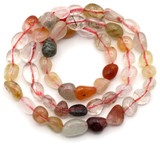 Approx. 15" Strand 6-11mm Multicolor Rutilated Quartz Nugget Beads