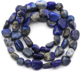 Approx. 15" Strand About 6-10mm Lapis Lazuli (Dyed) Tumbled Nugget Beads