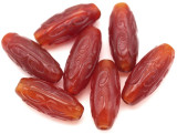 2pc Approx. 19x8mm Carnelian (Dyed/Heated) Carved Rice Beads