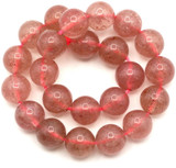 Approx. 7��� Strand Strawberry Quartz Round Beads