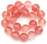 7��� Strand 8mm Cherry Quartz Glass (Man-Made) Round Beads