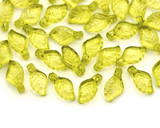 100pc 10x5mm Acrylic Leaf Beads, Spring Green