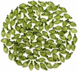 100pc 10x5mm Acrylic Leaf Beads, Green
