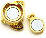 15x11.5mm 18k Gold-Plated Brass & Cubic Zirconia Magnetic Butterfly Clasp