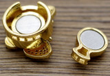 15x11.5mm 18k Gold-Plated Brass & Cubic Zirconia Magnetic Butterfly Clasp