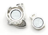 15x11.5mm Platinum-Plated Brass & Cubic Zirconia Magnetic Butterfly Clasp
