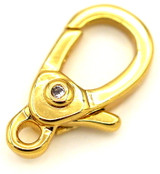 11x6mm 18k Gold-Plated Brass & Cubic Zirconia Lobster Claw Clasp