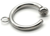 2pc (1 Pair) 19x16mm Stainless Surgical Steel Clip-On Earring Hoop Findings