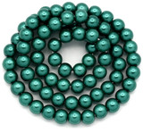 Approx. 15.5" Strand 6mm Glass Pearl Beads, Teal