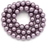 Approx. 15" Strand 8mm Glass Pearl Beads, Lavender (See Photos for Variation)