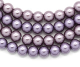 Approx. 15" Strand 8mm Glass Pearl Beads, Lavender (See Photos for Variation)