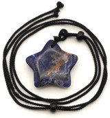 Approx. 29x31mm Sodalite Star Pendant w/24" Cord Necklace (See Photos for Variation)