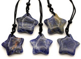 Approx. 29x31mm Sodalite Star Pendant w/24" Cord Necklace (See Photos for Variation)
