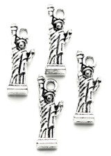 4pc 20x7mm Statue of Liberty Charms, Antique Silver