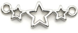 24x8mm Platinum-Plated Brass Triple Star Focal Link