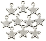 10pc 10x8mm Stainless Steel Star Charms