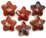 2pc 15x14mm Red Jasper Faceted Star Beads