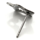 4pc 12mm Stainless Steel Star Earstuds w/Hole