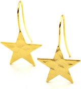 2pc 31x19mm 18k Gold-Plated Brass Star Hook Earwires (Nickel-Free)