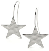 2pc 31x19mm Platinum-Plated Brass Star Hook w/Loop Earwires (Nickel-Free)