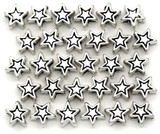 30pc 6mm Star Spacer Beads, Antique Silver