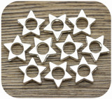 10pc 10x11mm Star Bead Frames, Silver