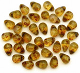 5-Gram Bag (Approx. 36pcs) 4x6mm Czech Pressed Glass Teardrop Beads, White Opal & Crystal w/Picasso