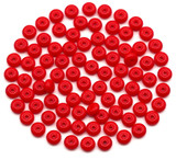5-Gram Bag (Approx. 80pc) 4mm Czech Pressed Glass Disc Rondelle Beads, Opaque Coral Red