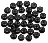 5-Gram Bag (Approx. 32pc) 6mm Czech Pressed Glass Rondelle Beads, Black