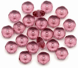 5-Gram Bag (Approx. 25pc) 4x7mm Czech Pressed Glass Fire-Polished Faceted Rondelle Beads, Light Amethyst