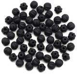 5-Gram Bag (Approx. 55pc) 4mm Czech Pressed Glass Fluted Melon Beads, Matte Jet