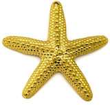 59mm Stainless Steel Starfish Pendant, Gold