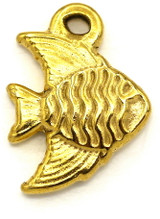 11x8mm Stainless Steel Angelfish Charm, Gold