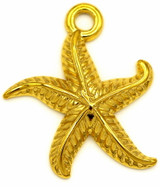 16x14mm Stainless Steel Starfish Charm, Gold