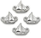 4pc 9x6mm Stainless Steel Sailboat Links