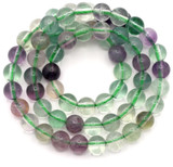 Approx. 15" Strand 6mm Rainbow Fluorite Round Beads