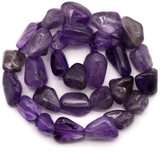 7.5" Strand Approx. 5-12mm Amethyst Tumbled Nugget Beads