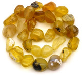 7.5" Strand Approx. 5-9mm Yellow Opal Tumbled Nugget Beads