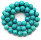 Approx. 15.5" Strand 8mm Mountain "Jade" (Dyed Quartz) Round Beads, Turquoise
