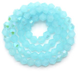 Approx. 12" Strand 4mm Crystal Faceted Bicone Beads, Aqua Jade AB